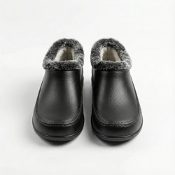 Калоші чоловічі зимові чорні гладкі на хутрі, Утеплені низькі черевики 