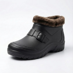 Мужские зимние ботинки на меху. Черные галоши дутики с пряжкой ЭВА 41-45