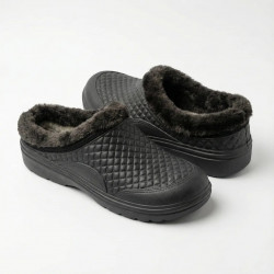 Калоші чоловічі зимові пінкові чорні стьобані, Утеплені садові сабо 