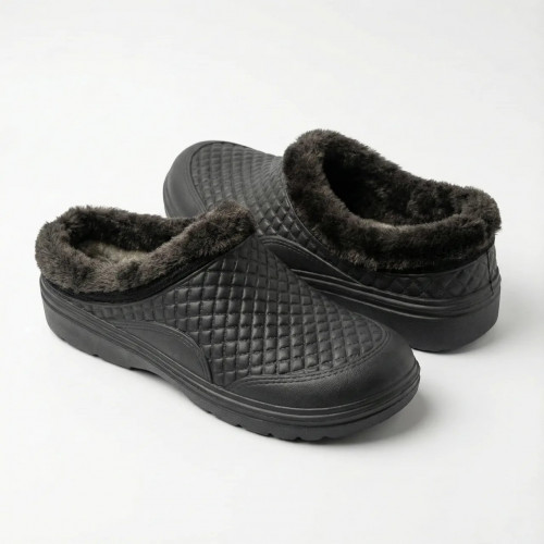 Калоші чоловічі зимові пінкові чорні стьобані, Утеплені садові сабо 