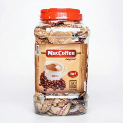 Кава 3в1 MacCoffee The Original 50 шт (банка) | Кавовий напій у стіках, Середня упаковка