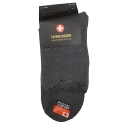 Чоловічі шкарпетки термо без гумки з махрою Корона A1109 41-47 сірі