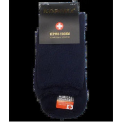 Мужские носки термо без резинки с махрой Корона A1109 41-47 синие