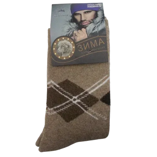 Чоловічі шкарпетки ангора з махрою Корона 1520 41-47 бежеві