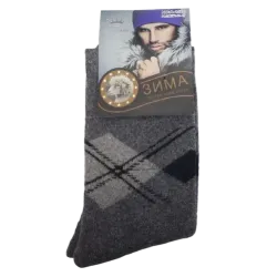 Чоловічі шкарпетки ангора з махрою Корона 1520 41-47 темно-сірі