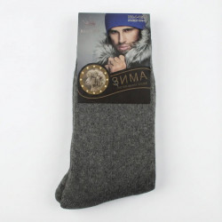 Мужские зимние носки ангора с махрой Корона. Теплые светло-серые носки 41-47