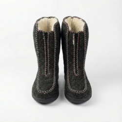 Женские зимние ботинки дутики на змейке спереди. Черные теплые сапоги Kredo 37-42