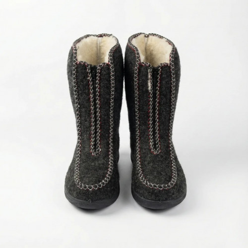 Женские зимние ботинки дутики на змейке спереди. Черные теплые сапоги Kredo 37-42 (арт. 4858)