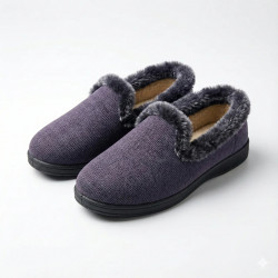 Чуни тапочки домашние текстильные с меховой опушкой. Короткие теплые бурки. Размеры 38-41