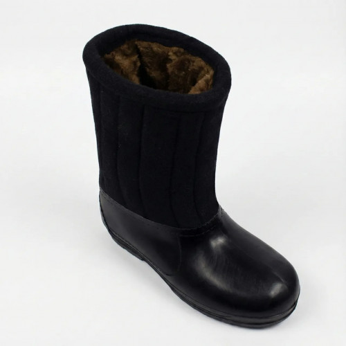 Бурки (валенки шитые) войлочные черные с резиновыми галошами (38-45)