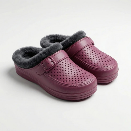 Бордовые зимние галоши-сабо на меху 37-41 — тепло и комфорт для ваших ног ❄️