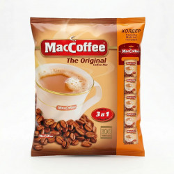 Кава 3в1 MacCoffee The Original 100 шт (пакет) | Кавовий напій у стіках + Холдер, Опт