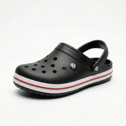 Сабо крокси (пінка) чорні з червоною смугою | Чоловічі, Пляжні, Спортивний стиль, Розміри 41-45