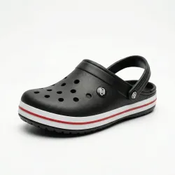Сабо крокси (пінка) чорні з червоною смугою | Чоловічі, Пляжні, Спортивний стиль, Розміри 41-45