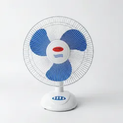 Настільний вентилятор WimpeX 3 швидкості (Білий/Синій), побутовий, поворотний, захисна сітка