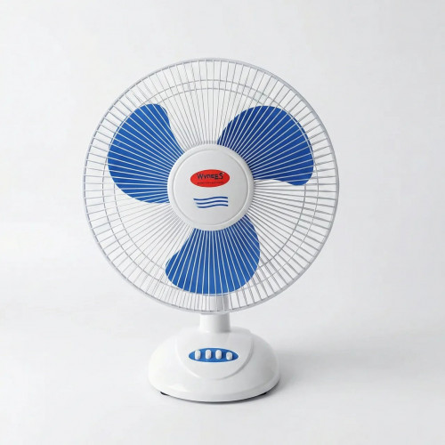 Настольный вентилятор WimpeX 3 скорости (Белый/Синий), бытовой, поворотный, защитная сетка