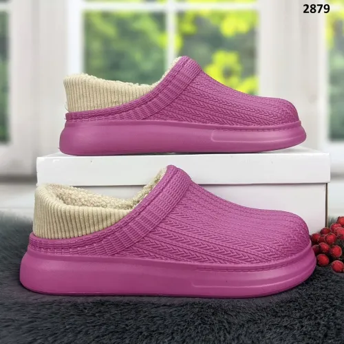 Калоші без задника сабо на хутрі жіночі Dago Style малинові 40