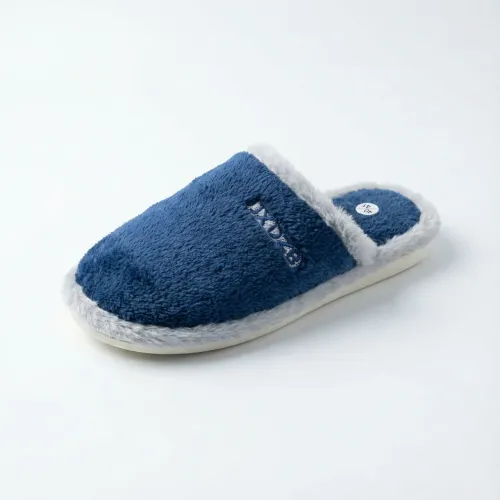 Чоловічі плюшеві капці закриті (Сині). Теплі кімнатні тапочки 41-45 р.