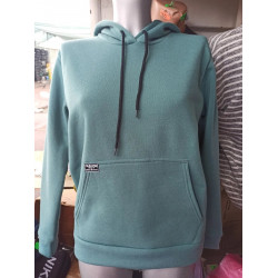 Жіноче худі з капюшоном та начосом, колір Бірюза, тепла толстовка кенгуру, розмір 48-52