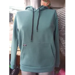 Жіноче худі з капюшоном та начосом, колір Бірюза, тепла толстовка кенгуру, розмір 48-52