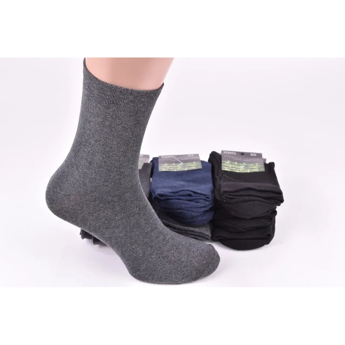 Шкарпетки чоловічі однотонні БАМБУК 40 - 45 Mix | 12 пар (арт. 5409)