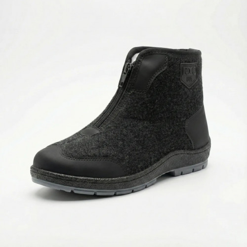 Мужские зимние бурки Dago Style (Львов) на меху с молнией, черные 45