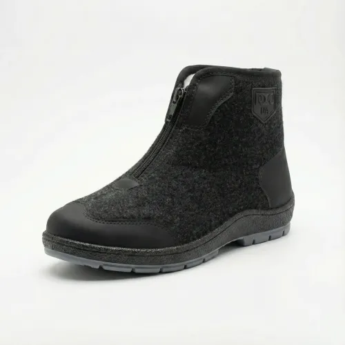 Мужские зимние бурки Dago Style (Львов) на меху с молнией, черные 45