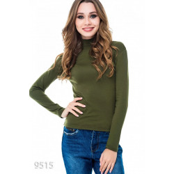 Сіро-зелений утеплений повсякденний трикотажний гольф на флісі