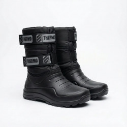 Мужские зимние сапоги пена ЭВА (41-46) Термо Олимп Черные на липучках для рыбалки и охоты