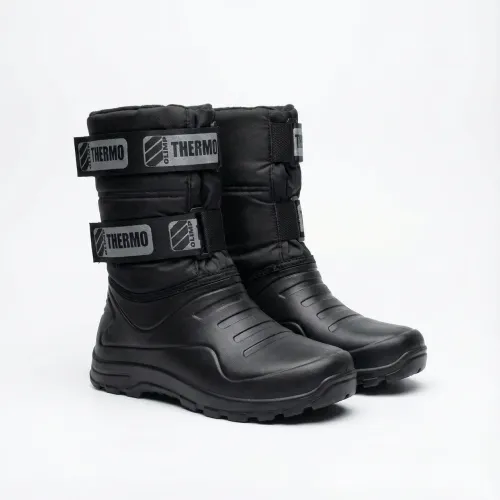 Мужские зимние сапоги пена ЭВА (41-46) Термо Олимп Черные на липучках для рыбалки и охоты