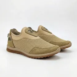 Чоловічі літні сліпони бежеві сітка. Дихаючі мокасини нубук 41-45