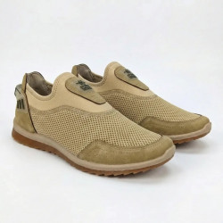 Сліпони чоловічі літні DAGO Style (Сітка) | Бежеві, Мокасини без шнурків, Розміри 41-45