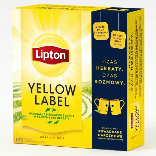 Чай чорний Lipton Yellow Label (100 пакетиків). Класичний міцний чай в пакетах