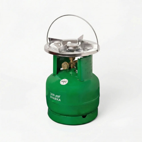 Газовий комплект VIP 5 л (Jan Svarka) з латунним краном, Балон газовий туристичний + Пальник