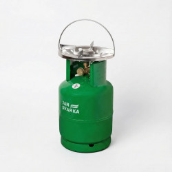 Газовий балон 8 л Jan Svarka (Комплект з пальником). Посилений метал 2 мм, латунний кран (VIP)