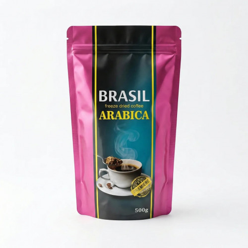 Кава розчинна Brasil Arabica 500 г (м'яка упаковка) | 100% Арабіка, Сублімована, Преміум якість