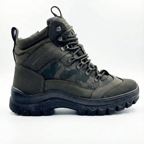 Мужские зимние тактические ботинки хаки пиксель на меху с молнией (41-45) (арт. 5967)