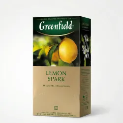 Чай чорний Greenfield Lemon Spark 25 пакетиків | Цитрусова свіжість, З лимоном, Бадьорий ранок