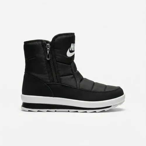 Черевики жіночі зимові дутики чорні на білій підошві, Теплі короткі чобітки спорт стиль (розміри 37-41)