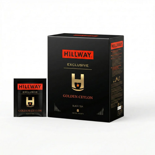 Чай чорний Hillway Exclusive Golden Ceylon 100 пакетиків | Цейлонський, Преміум, У фольгованих саше