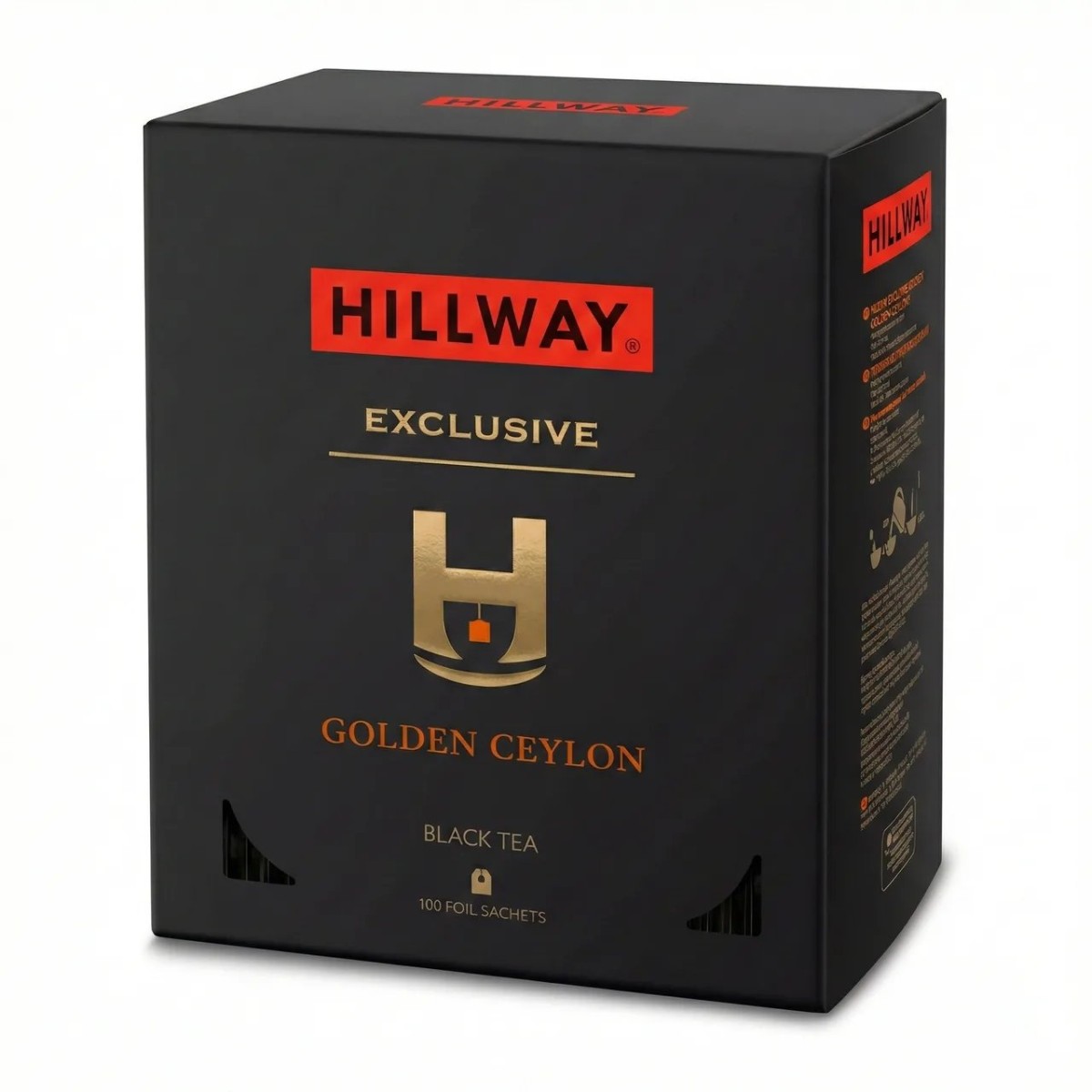 Чай чорний Hillway Exclusive Golden Ceylon 100 пакетиків | Цейлонський, Преміум якість, Для офісу та дому (арт. 5294)