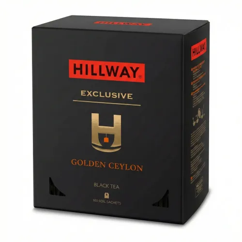 Чай чорний Hillway Exclusive Golden Ceylon 100 пакетиків | Цейлонський, Преміум якість, Для офісу та дому