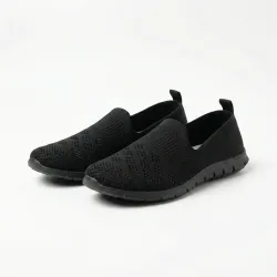 Жіночі текстильні мокасини-сліпони чорні (сітка) | Легкі, Дихаючі, Розміри 37-41
