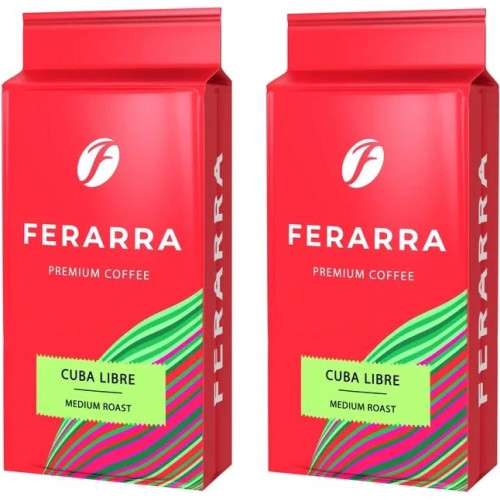Упаковка меленої кави Ferarra Cuba Libre з ароматом кубинського рому 250 г х 2 шт.