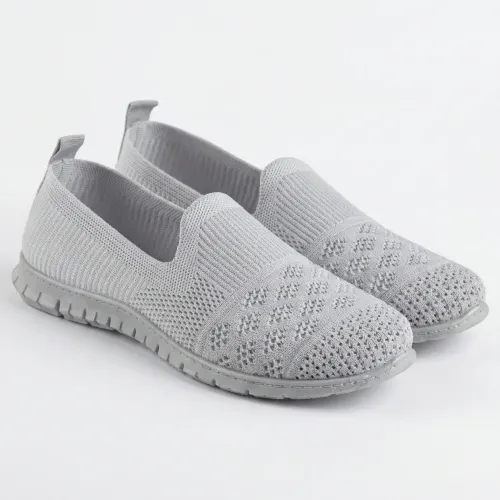 Жіночі текстильні мокасини-сліпони сірі (сітка) | Літні, Дихаючі, Розміри 37-41