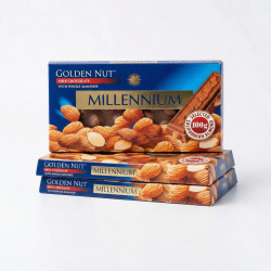 Набор шоколада Millennium Golden Nut с цельным миндалем (3 шт х 100 г). Молочный шоколад