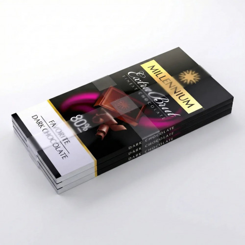 Набір шоколаду Millennium Favorite Brut 80% (3 шт х 100 г). Екстра чорний шоколад