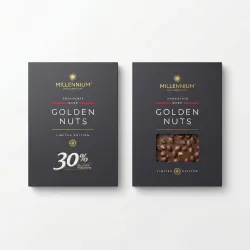 Шоколад чорний Millennium Golden Nuts з цілим фундуком 1,1 кг. Великий подарунковий блок (30% горіхів)