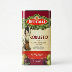 Масло оливковое Bertolli Robusto Extra Virgin 5 л (Италия), насыщенный вкус, для мясных блюд и соусов