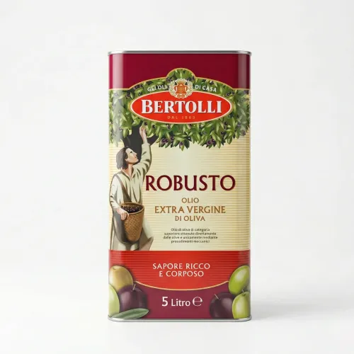 Оливкова олія Bertolli Robusto Extra Virgin 5 л (Італія), насичений смак, для м'ясних страв та соусів